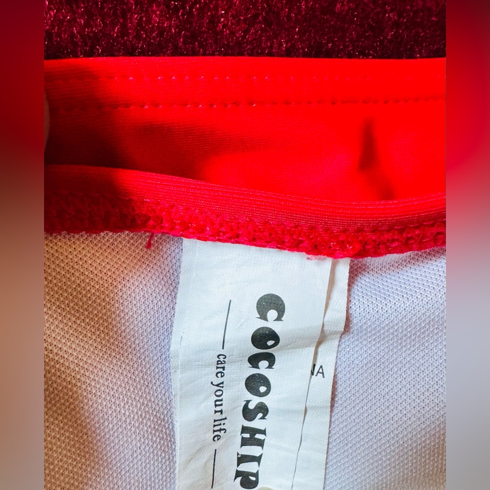 Red And White Stripe Mesh Bikini - image 4